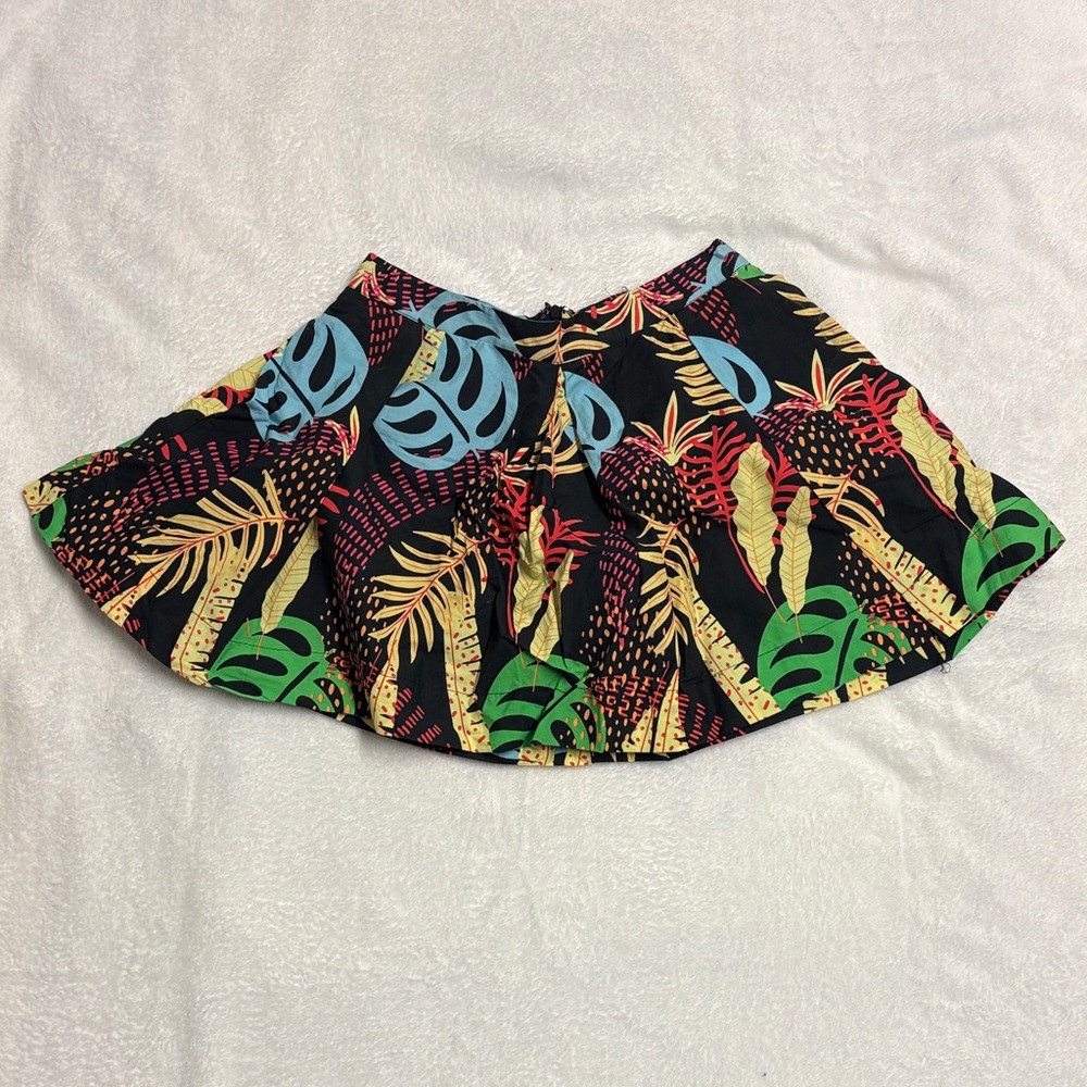 Colorful Tropical Print Skirt